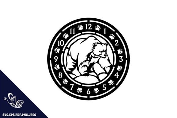 Bear Clock Cutting Template for Creative Projects