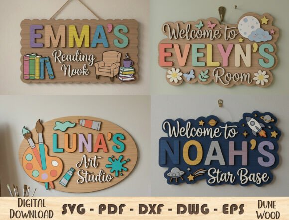 Create Custom Kids Room Signs with Laser Cut Designs