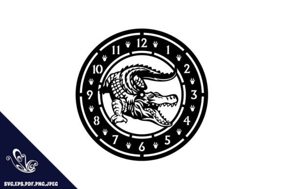 Creative Crocodile Clock Cutting Template Designs