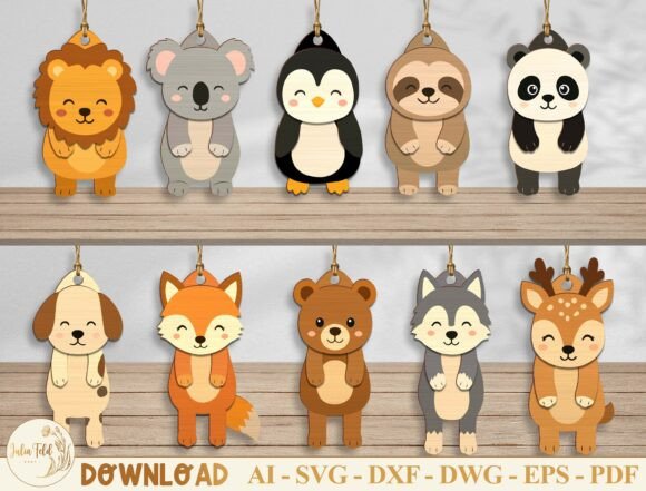 Cute Hanging Animal SVG Bundle: Adorable DIY Decor