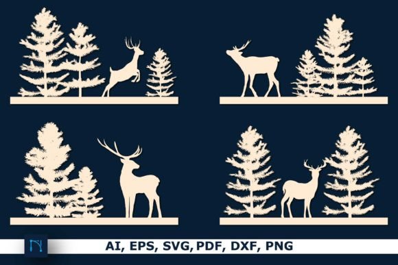 Deer Metal Wall Art Laser Cut SVG Bundle