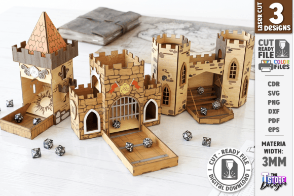 Dice Tower Laser Cut Bundle | Castle SVG