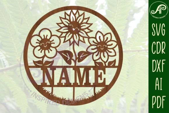 Elegant Floral Name Signs: A Laser Cut SVG Template
