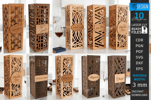 Elegant Laser Cut Wine Bottle Gift Boxes for Every Occasion