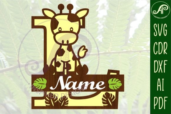 Giraffe Capital L Letter Monogram SVG for Laser Cut Projects