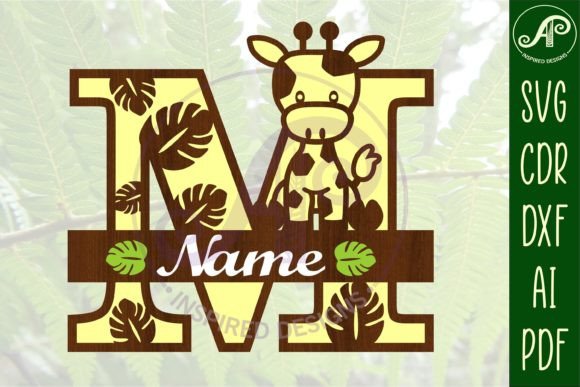 Giraffe Capital M Letter Monogram SVG