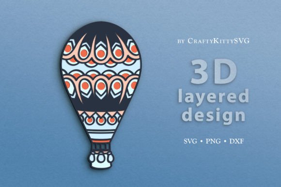 Hot Air Balloon 3D Layered SVG Cut File: A Design Asset for Every Crafter