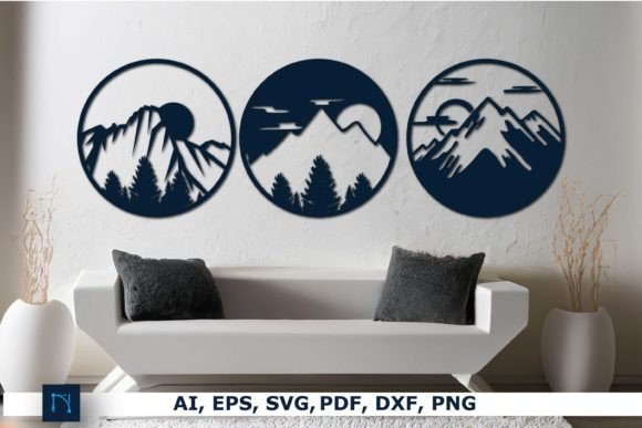 Laser-cut Mountine Wall Decor SVG Bundle