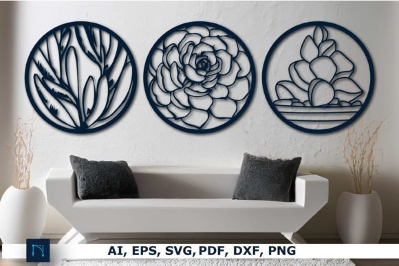 Laser-Cut Succulent Wall Decor SVG Set