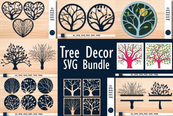 Laser/Paper Cut Tree Decor SVG Bundle