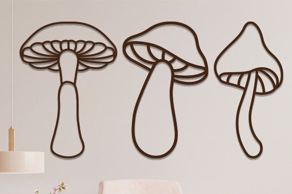 Mushrooms Laser Cut Wall Sign Svg