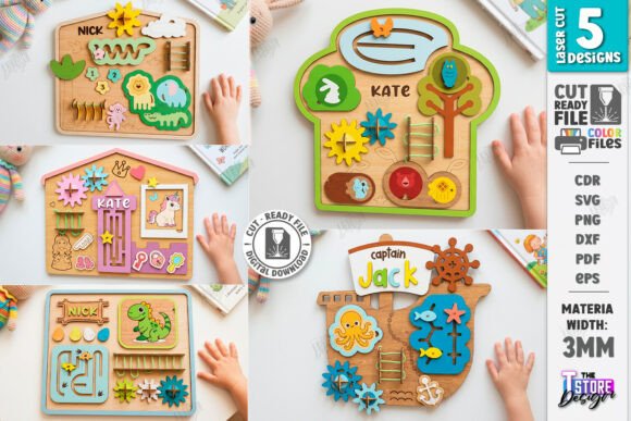 Personalized Busy Board Laser Cut Bundle: Creative Woodcraft Files