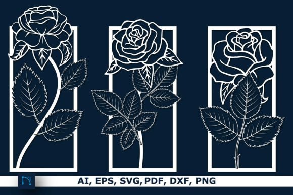 Rose Metal Wall Decor SVG Bundle