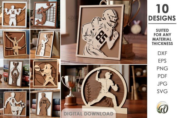 Sport Silhouettes Bundle Laser Cut: Dynamic Design Assets