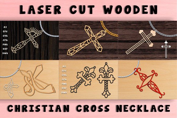 Wooden Christian Cross Necklace Set: A Timeless Design Asset